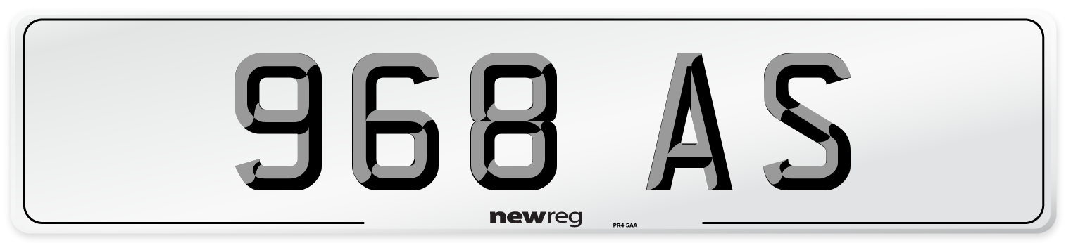 968 AS Number Plate from New Reg